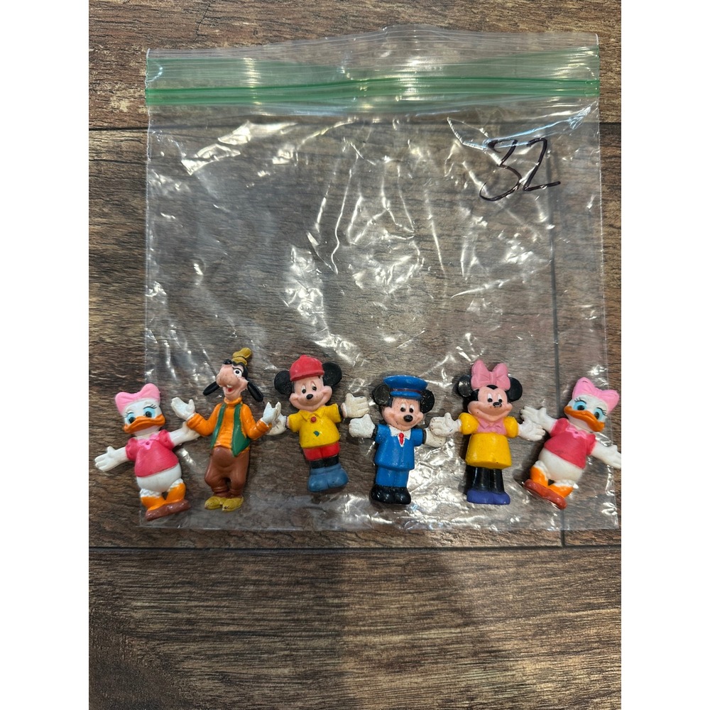 Disney‎ Mini Figures Mickey Mouse Minnie Goofy Daisy Duck Lot Vintage